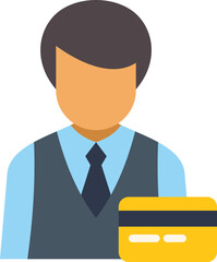 Businessman making cashless payment using credit card, modern finance concept