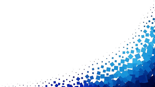 Modern blue geometric square background design with digital pixelated explosion effect vector illustration