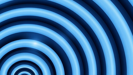 Abstract blue digital background with glowing concentric circular wave lines and futuristic light effect.