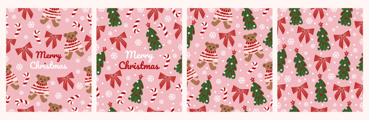 Illustration of New Year's patterns on a light pink background.