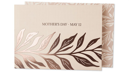 Mother's Day card with leaf design and date.