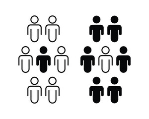 Unique person icon. Leadership, difference and standing out of crowd concept