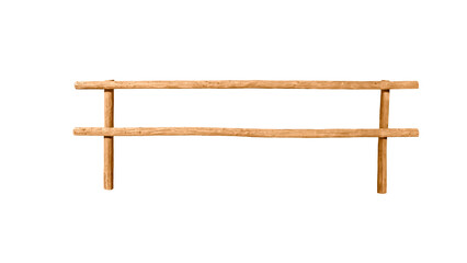 Wooden rustic fence isolated on transparent background