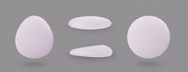 Two different types of silicone breast implants round shape, teardrop shape, vector cosmetic plastic surgery infographic