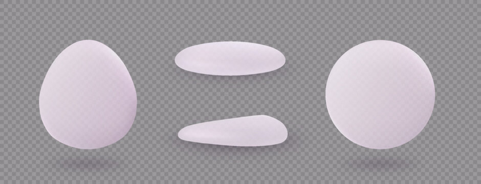 Two different types of silicone breast implants round shape, teardrop shape, vector cosmetic plastic surgery infographic