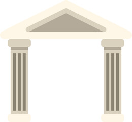 Fototapeta premium Architectural entrance with doric columns supporting a triangular roof, creating a classic and timeless design