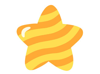 Bright Yellow Christmas Star Ornament Illustration