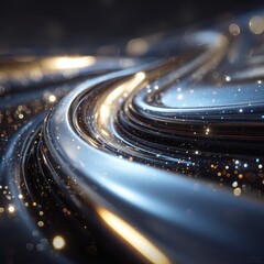 Abstract Metallic Swirl with Bokeh