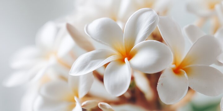 Bunch of white flowers with yellow stamens