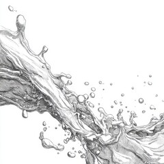 Ink Drawing of Water Splash