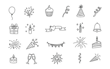 Fototapeta premium Hand-Drawn New Year Celebration Doodle Illustration