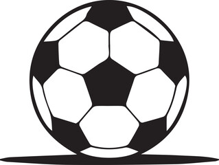Obraz premium Classic Black and White Soccer Ball Illustration on a White Background with Shadow