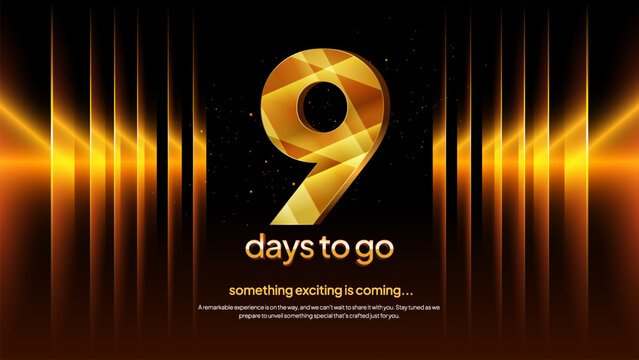 Golden Countdown Number 4 - Luxury Gold Four Days to Go Event Announcement and Promotional Background