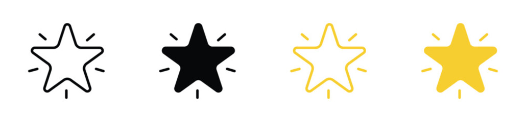 Shining star icon set, star rating icon, favorite linemixed concept icon, vector illustration . 