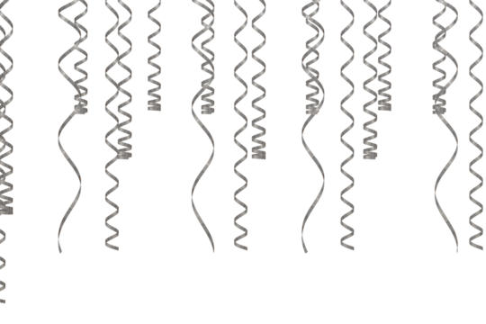 Abstract textured strands, some straight and coiled, others flowing, a transparent background