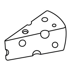 Cheese Slice Outline Icon for Sandwich Ingredients & Menu Graphics