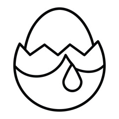 Cracked Egg Outline Symbol for Recipe Preparation & Kitchen Use