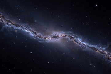 Vast cosmic nebula swirls with distant stars in deep space