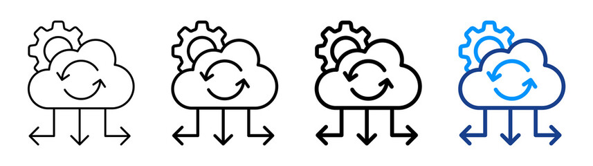 Cloud Integration Icon Different Style Outline Collection Set