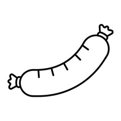 Sausage Outline Icon for Meat Products & Deli Menu Design
