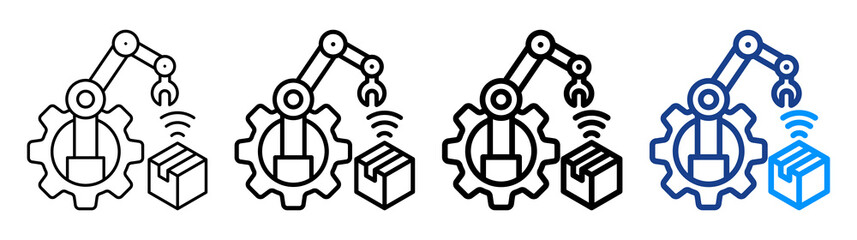 Cyber Physical System Icon Different Style Outline Collection Set