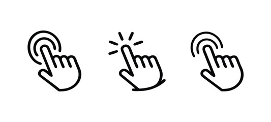 Click hand cursor icon set 

