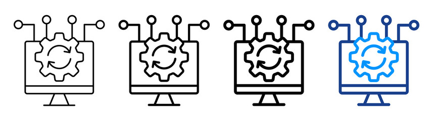 System Settings Icon Different Style Outline Collection Set
