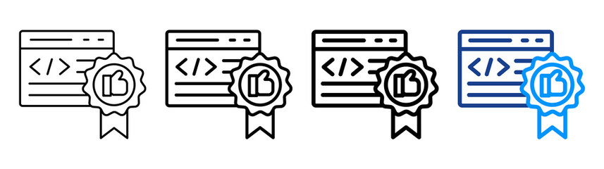 Code Quality Icon Different Style Outline Collection Set © Naba