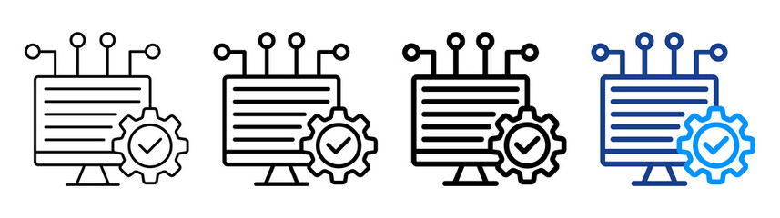 System Check Icon Different Style Outline Collection Set