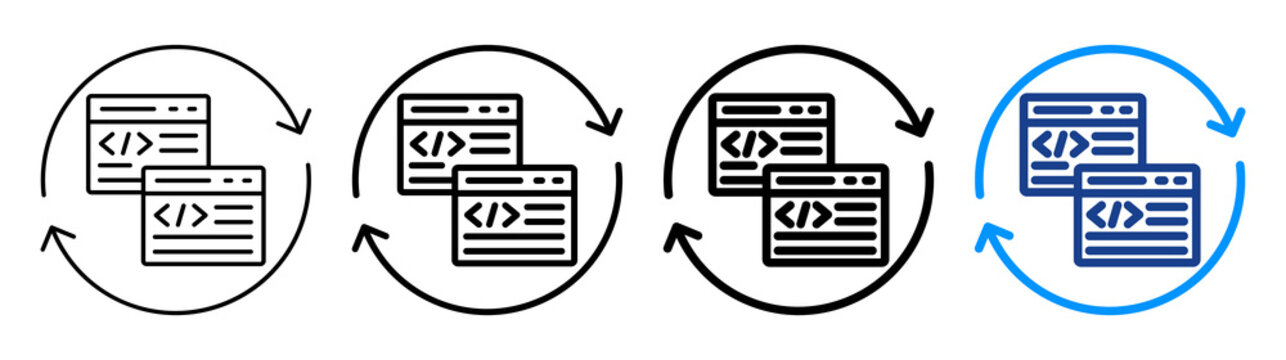 Refactoring Icon Different Style Outline Collection Set