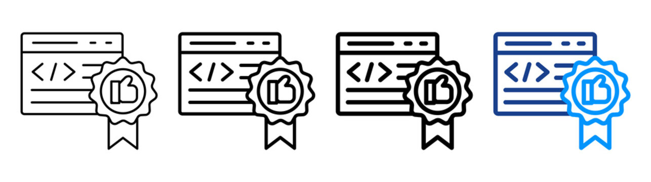 Code Quality Icon Different Style Outline Collection Set
