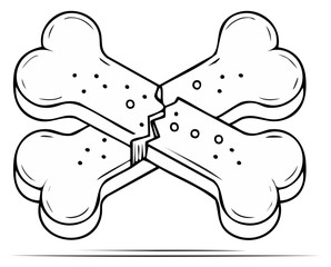 Crossed Dog Bones Illustration