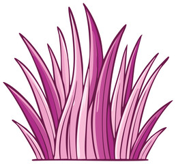 Naklejka premium Stylized pink grass illustration. Cartoon plant, nature, spring, summer.