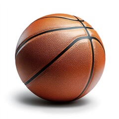 Close-up of a basketball.  Orange ball with black stitching.  3D rendering