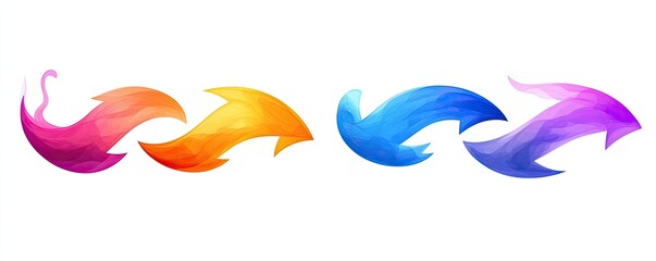 Abstract colorful arrows, gradient effect