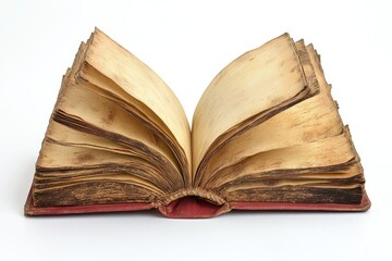 Open antique book, aged pages