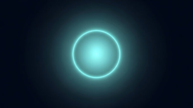 Minimalist glowing neon ring abstract digital background design ideal for technology presentations.