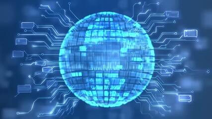 Digital globe with circuit board overlay - Powered by Adobe