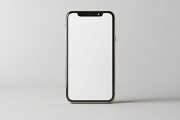 Modern smartphone with blank screen, minimalist presentation