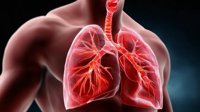 Anatomical Insight: This image offers a detailed view of the human respiratory system, highlighting the intricate structure and function of the lungs within the chest.