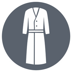 Minimalist flat icon of a bathrobe. Vector glyph symbol for spa, hotel, comfort, and relaxation.
