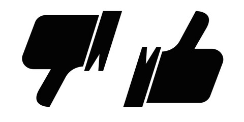 Minimalist like and dislike button vector, perfect for feedback, rating, or social interfaces.