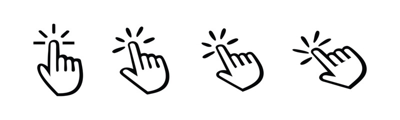 Click hand cursor icon set 

