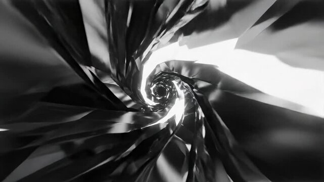 Abstract spatial distortion of complex geometric planes seamlessly looping and twisting with high contrast lighting corporate video, technology, dynamic motion
