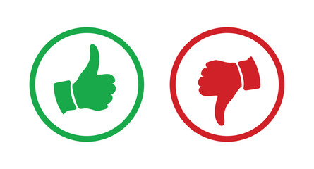 Thumb up and thumb down icons 