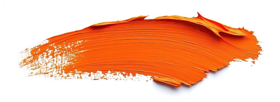 Orange paint stroke on white background (1) - Powered by Adobe