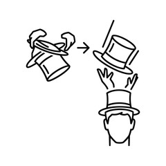 Magic Top Hat Appearing on Head Outline