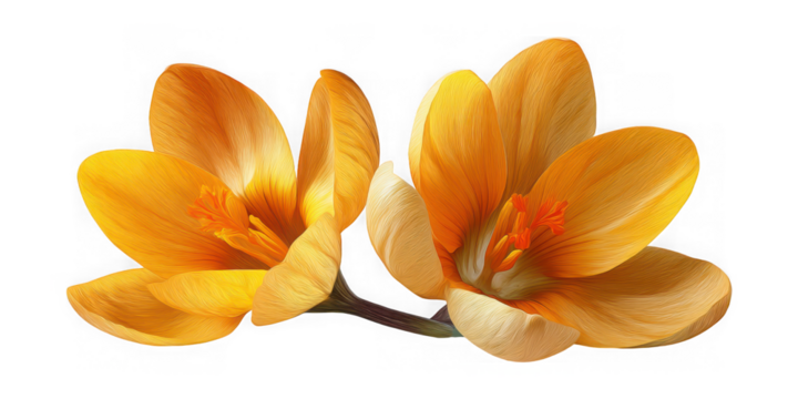 Vibrant golden crocus blooms bring a touch of spring to designs and creative projects isolated on a transparent background - Powered by Adobe