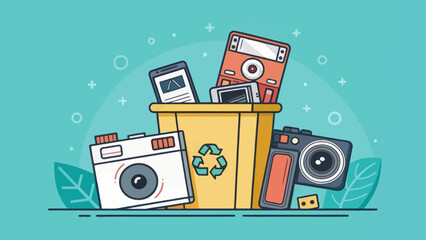 Outdated Devices Icon Represents Discarded Technology