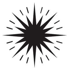 Obraz premium Dynamic black starburst explosion with radiating lines vector illustration